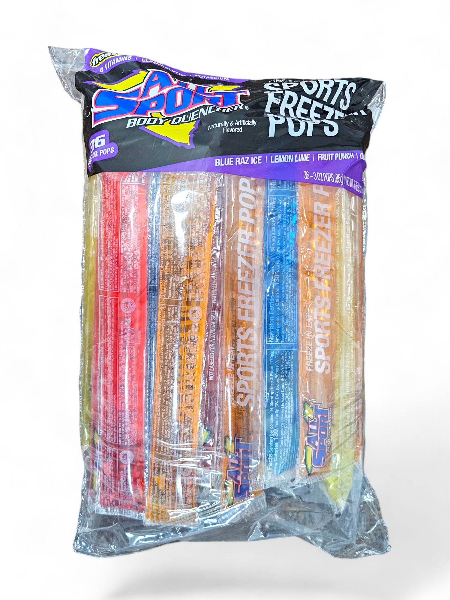 All Sport Hydration Freezer Pops, 36 CT (Variety Pack)