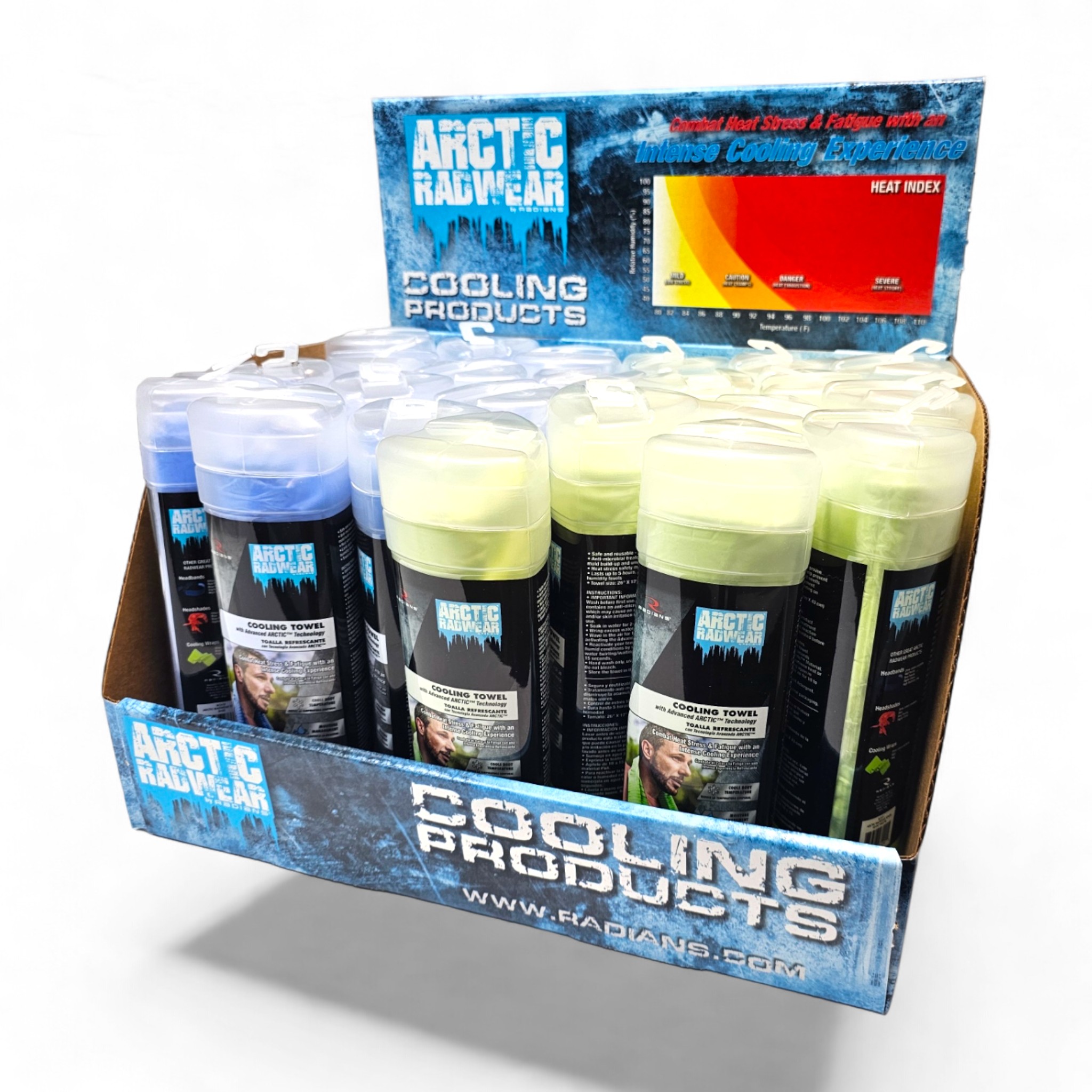 Radians RCS-CD3 Arctic Radwear Kühltuch (24er Pack) 12 blau-12 limette - Bild 1 von 2