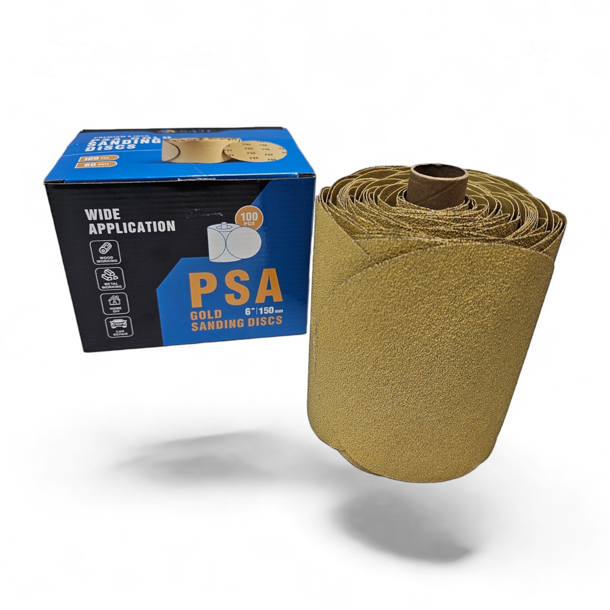 100 Stück PSA Schleifscheiben 6 Zoll selbstklebend hinterlegt Schleifpapier 80er Körnung - Bild 2 von 4